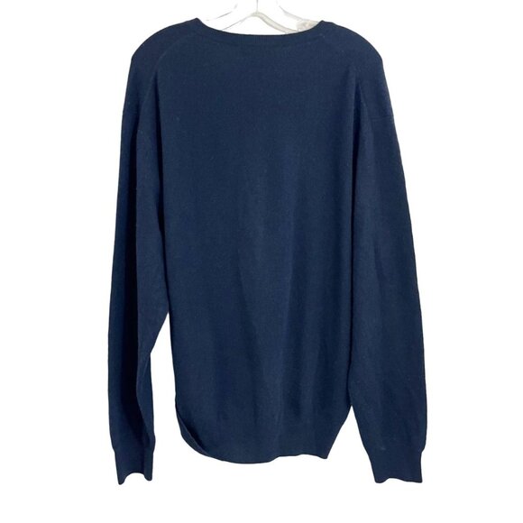 Daniel Cremieux Signature Collection Cashmere Sweater Navy Blue V-Neck Size XL - Picture 2 of 6